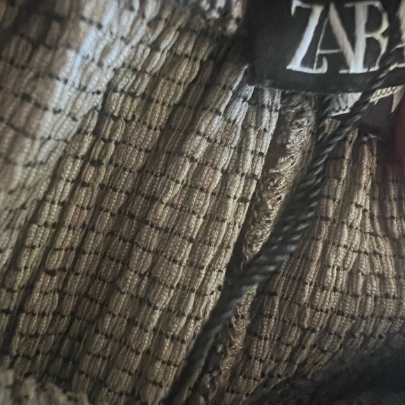 ZARA Women’s brown/grayish Texture  Wide Trouser Size Medium - Picture 4 of 15